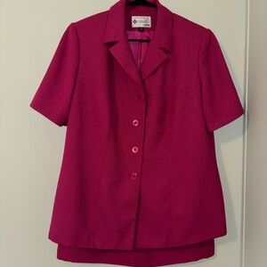 🐾 Kasper Women's Hot Pink Short Sleeve Suit: Size 14W 🐾